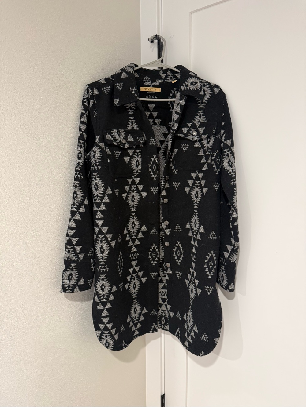 Shyanne Black & Gray Aztec Button-Front Tunic